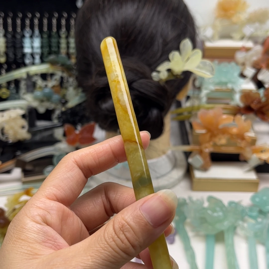 蛇纹石玉合金发簪