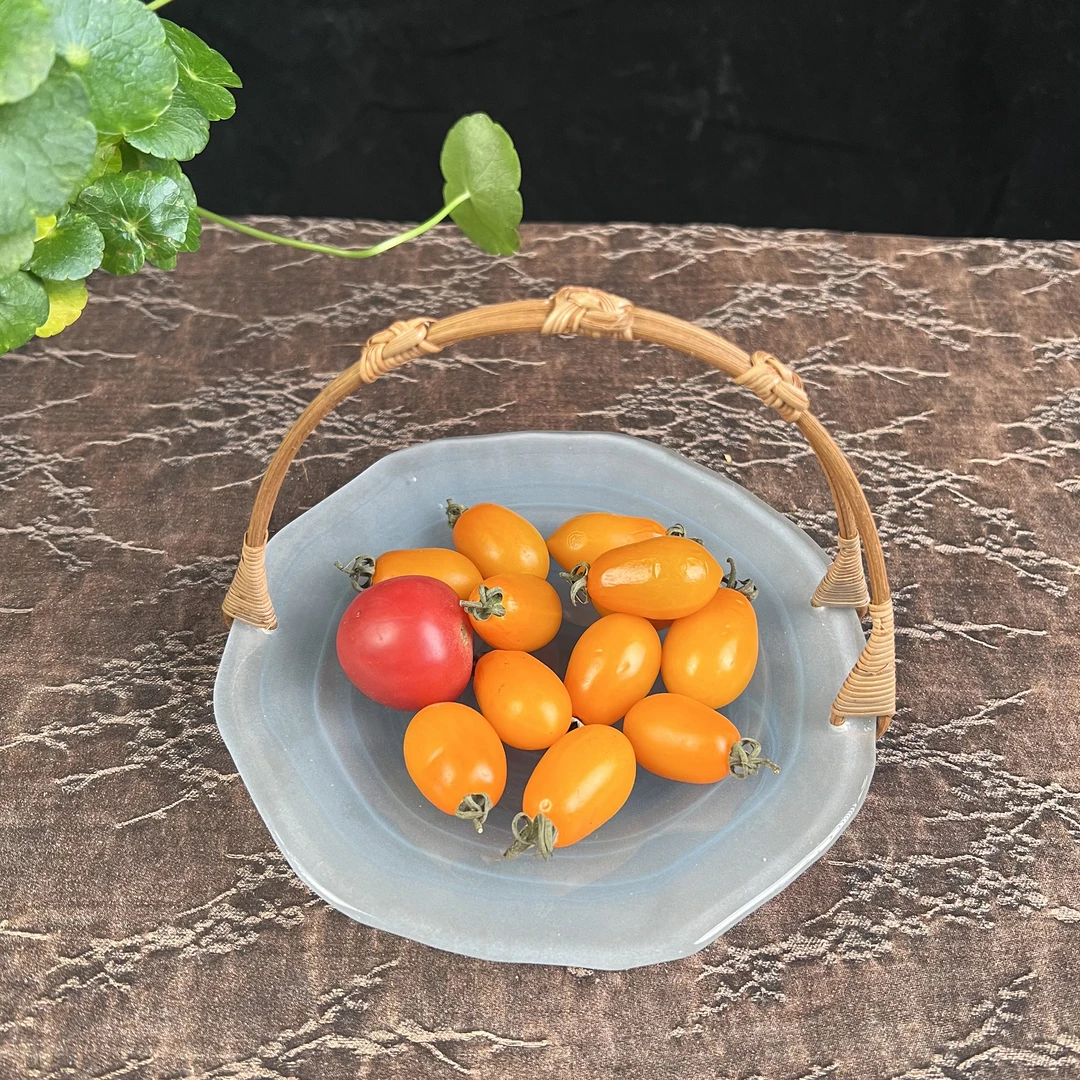 【小田甄陶】波浪青绿云彩盘零配件（PY48）