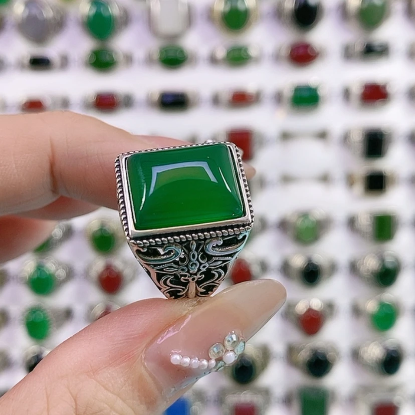 【闪购商品】银S925镶嵌戒指玛瑙/玉髓用****5