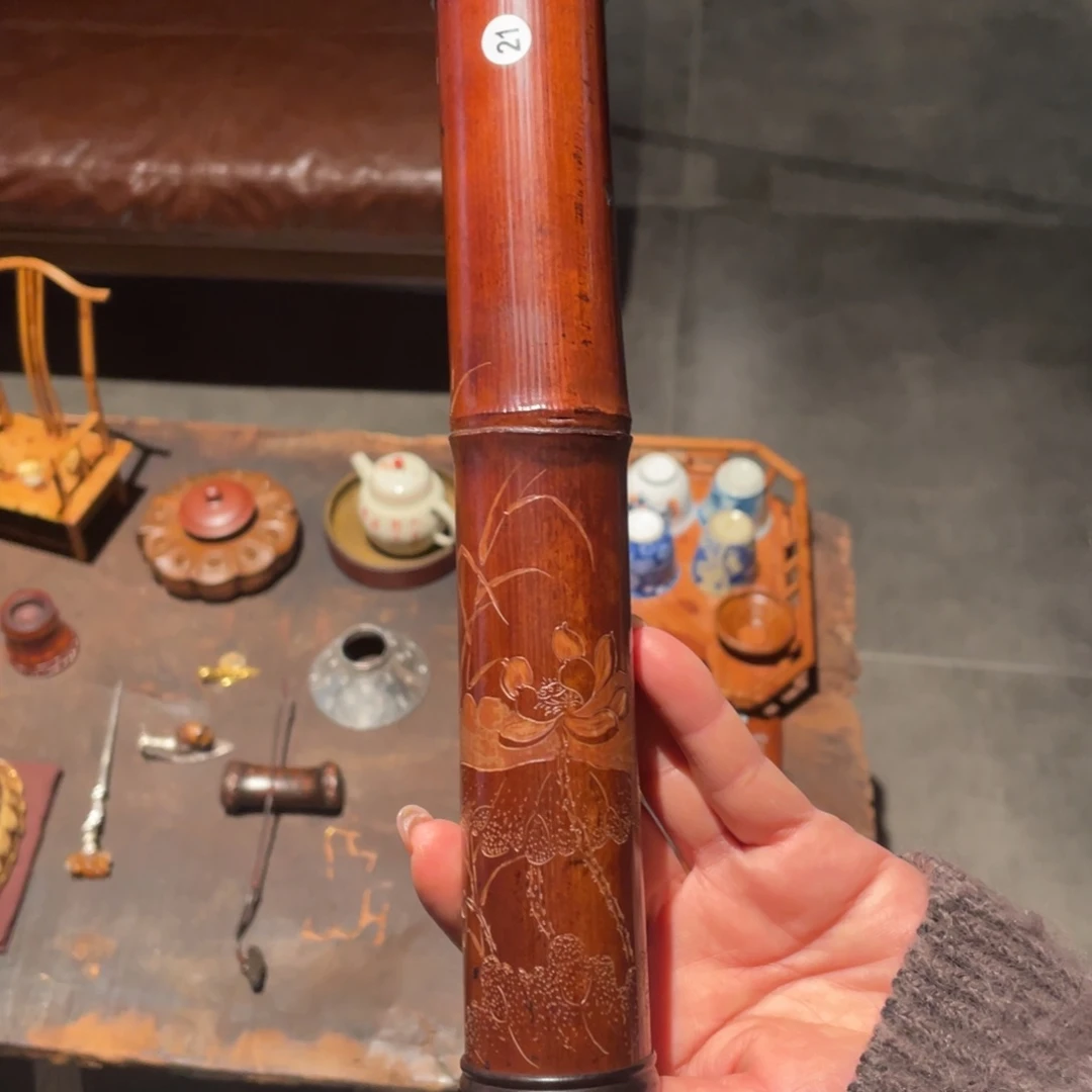 紫砂茶道老煤竹香筒