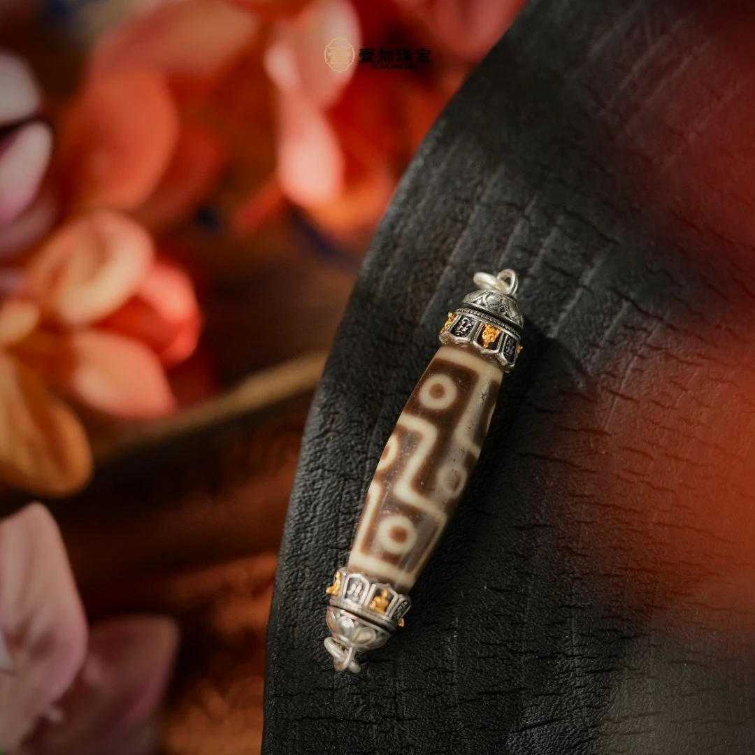 壹加师弟丨手工设计折线九y横款银镶吊坠多样性发一