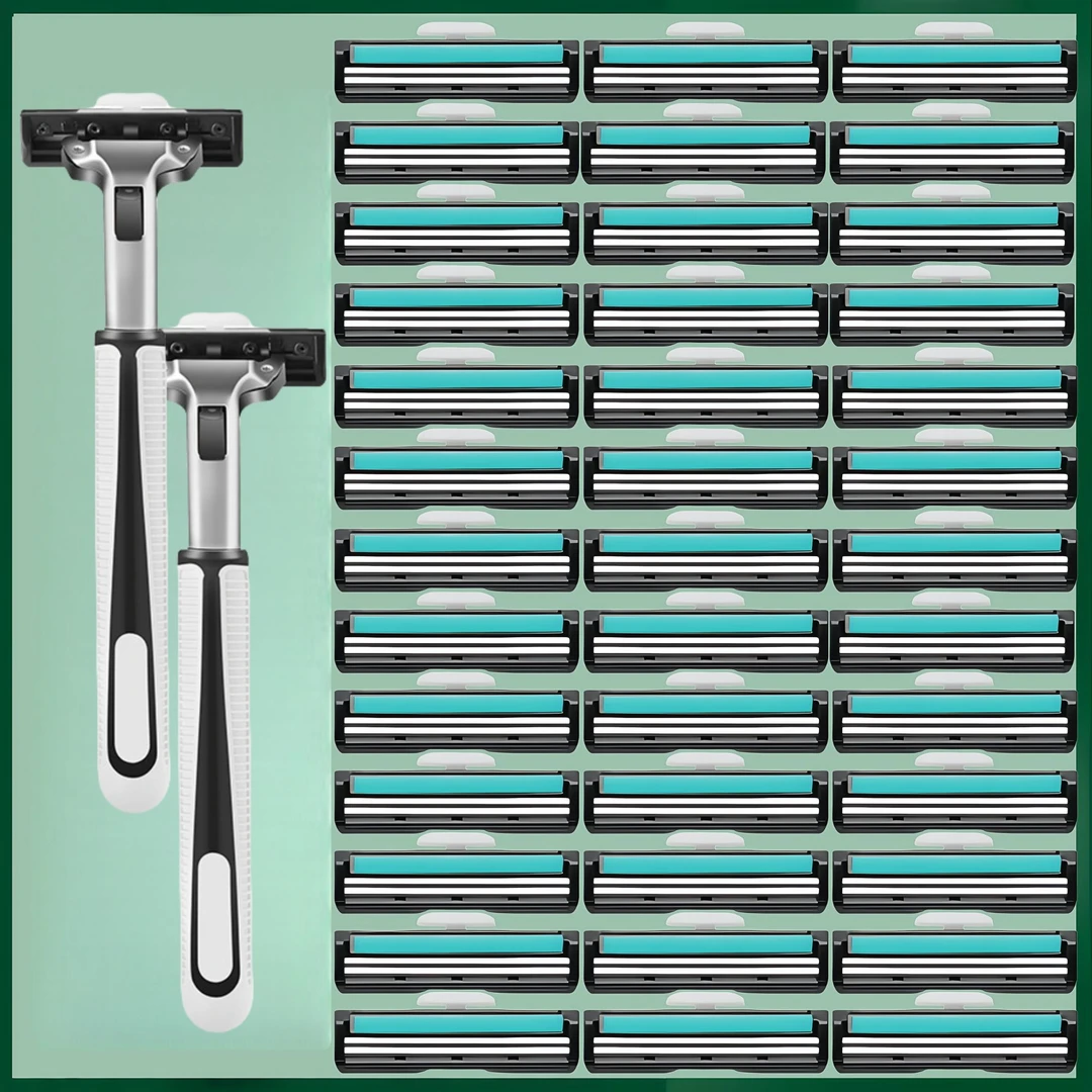 男士新款双层刀片手动剃须刀防刮伤老式刮胡刀经典不锈钢剃须刀