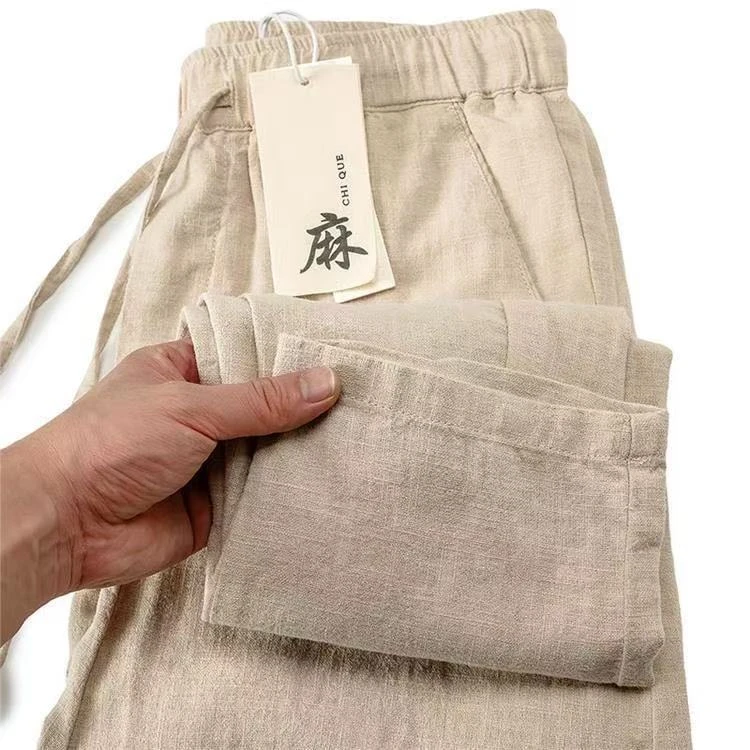 【樌朴】2025夏季休闲麻裤日奢老钱风