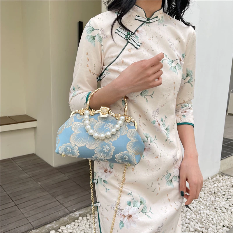 『烟雨濛升级』新国风复古宴会气质优雅手拎名媛包单肩法式百搭A729