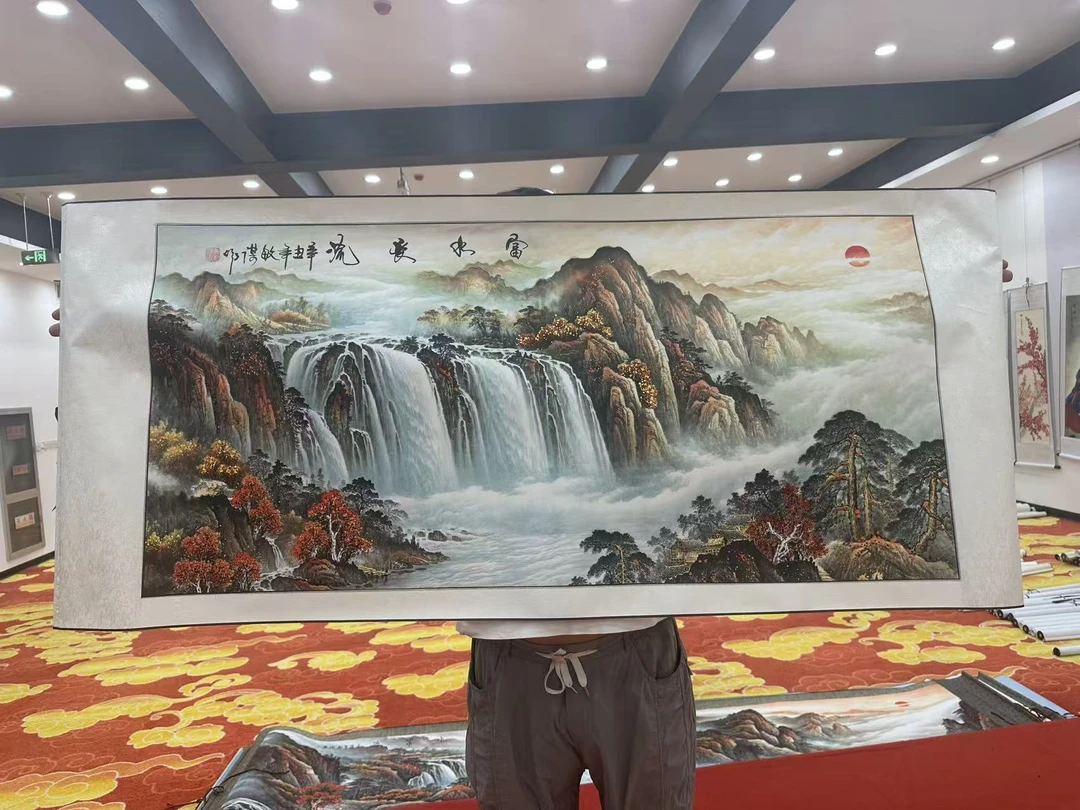 2国画装饰挂画卷轴高档锦绫已装裱四尺（5）