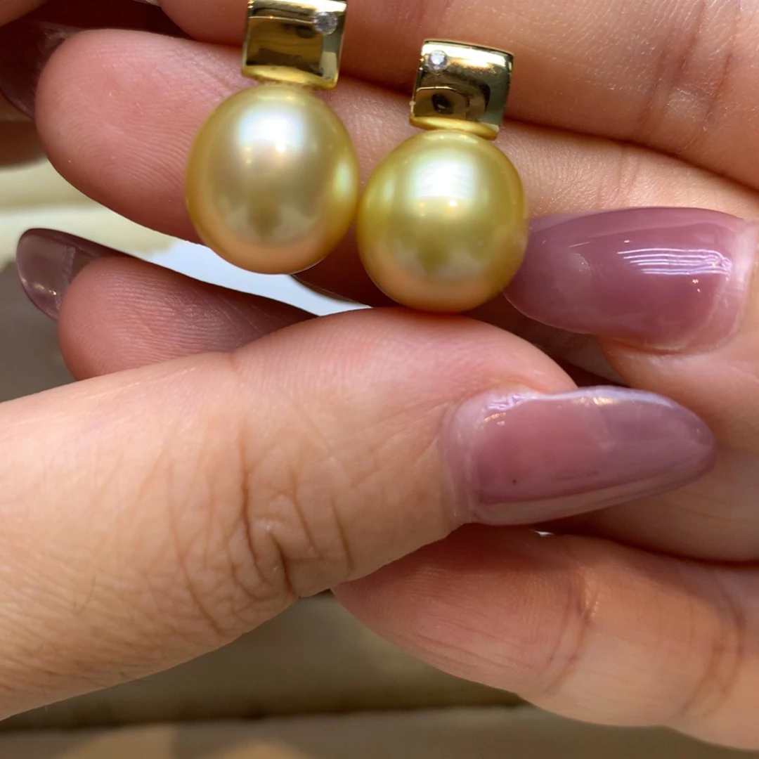 银S925镶嵌耳饰海水珍珠