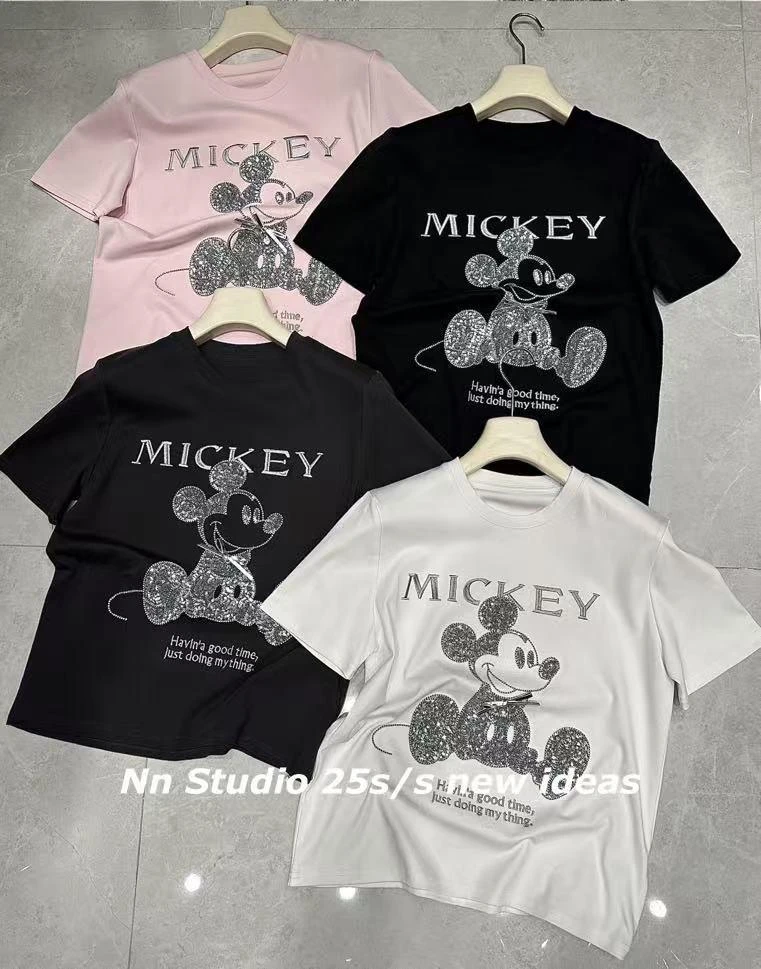 2月25日Nn家～新款春夏款重工米奇短袖T恤828(衣长59公分左右)