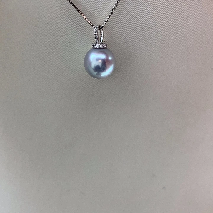 吊坠(赠链)18K金镶嵌海水珍珠8.5-9mm真多麻奶嘴