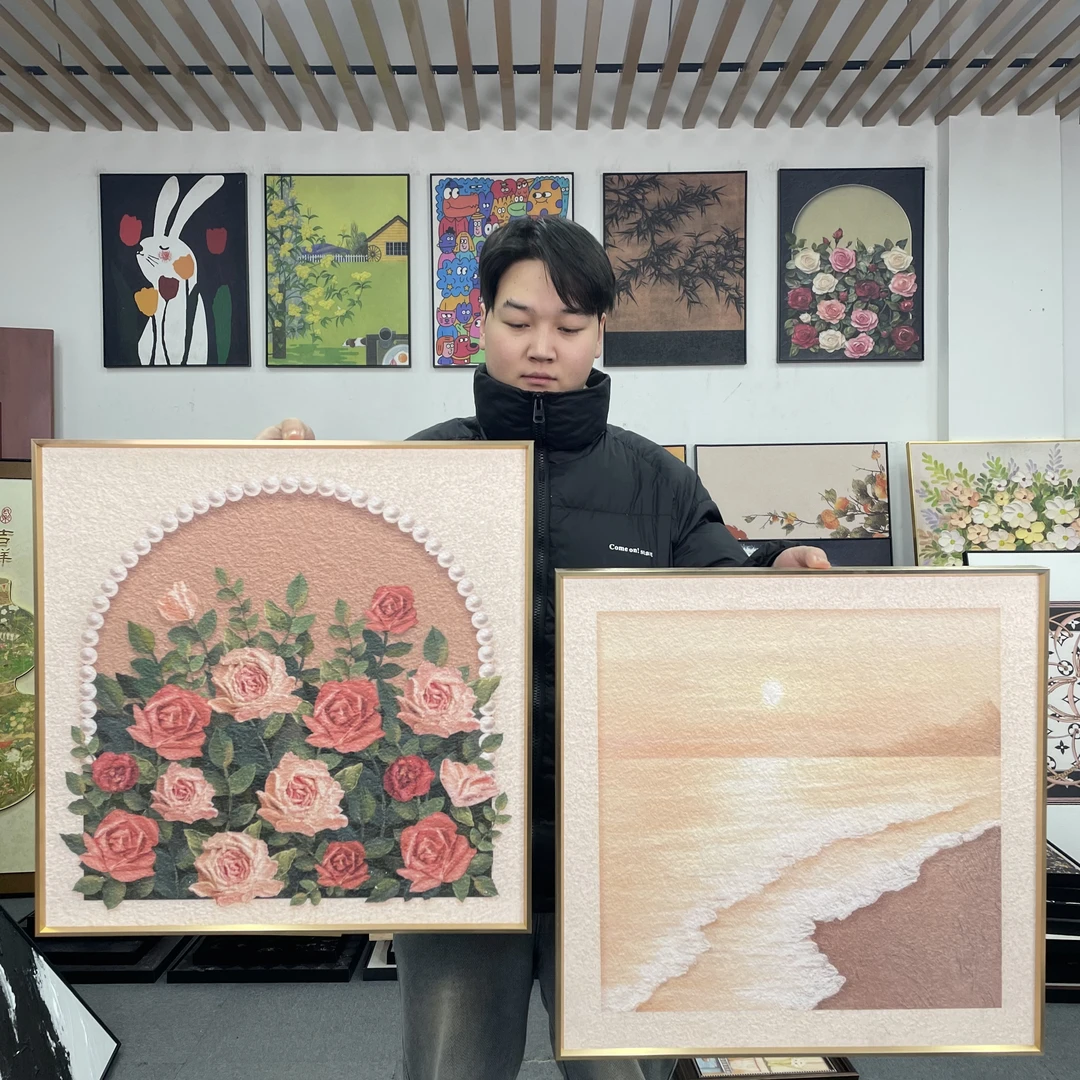 花卉海浪餐厅客厅装饰画清新卧室床头壁画简约高级感挂画502