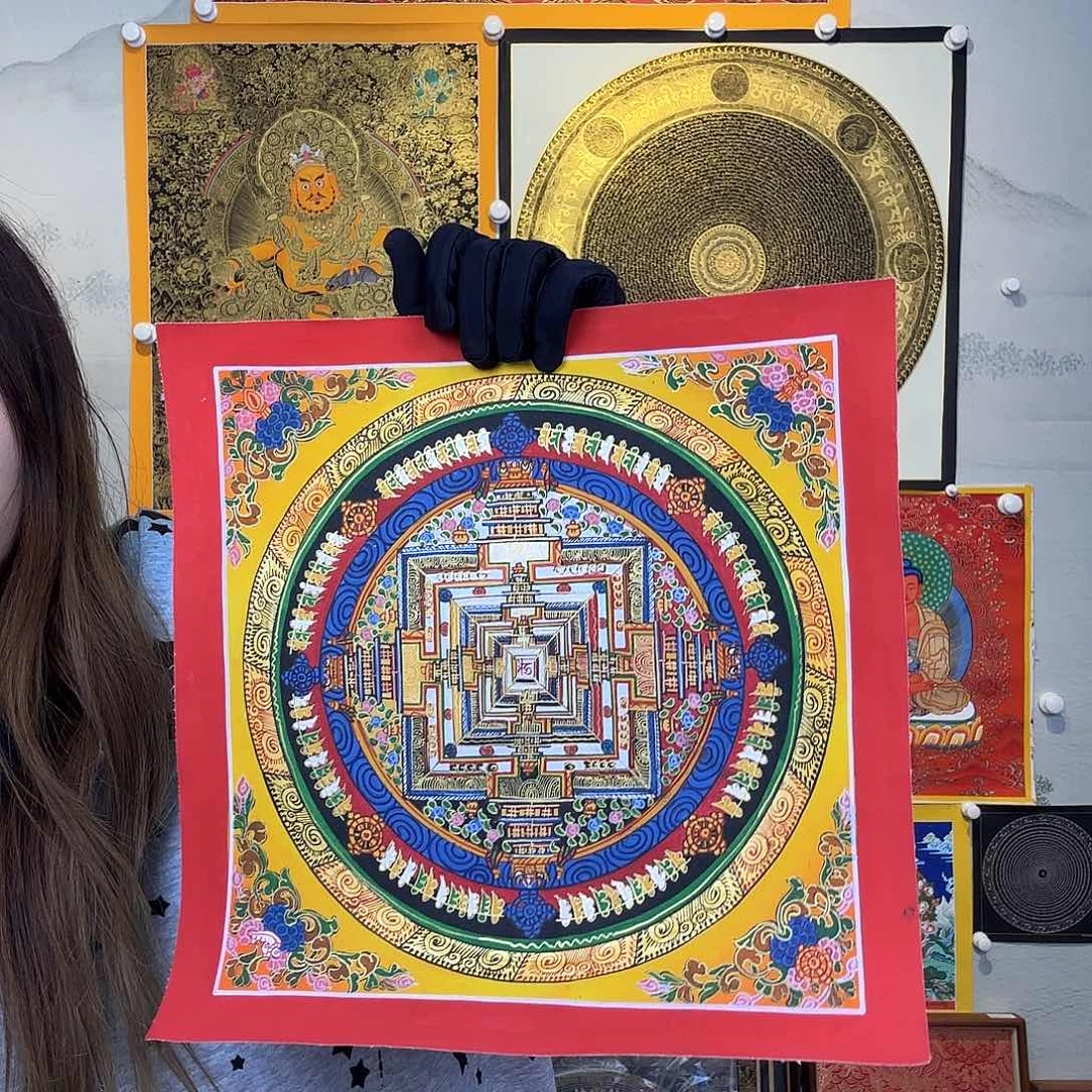 卷轴画纯手绘唐卡坛城27厘米左右