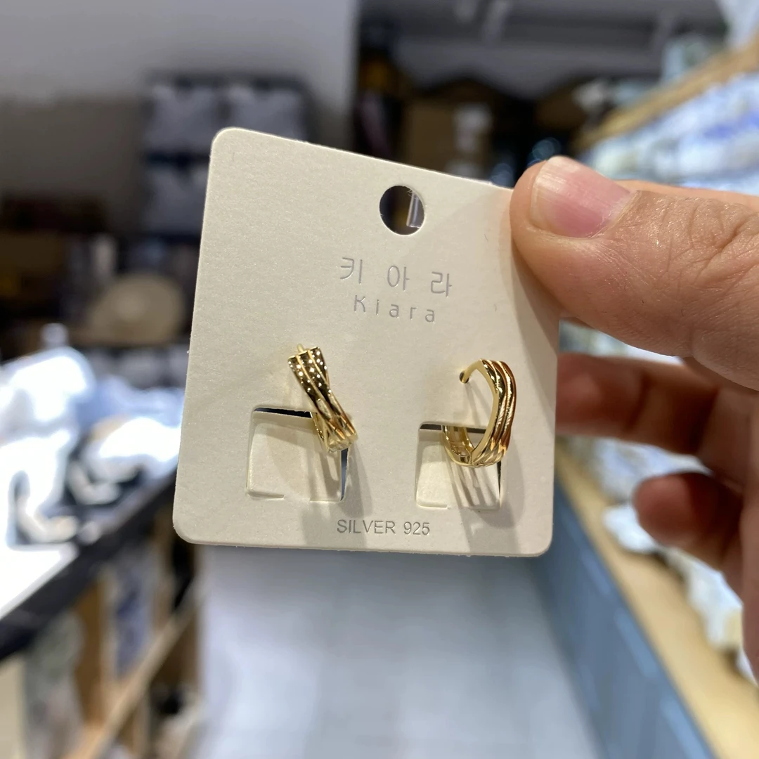 925银耳饰 0948琪娅拉品牌新款s925纯银12.5mm耳扣小耳圈