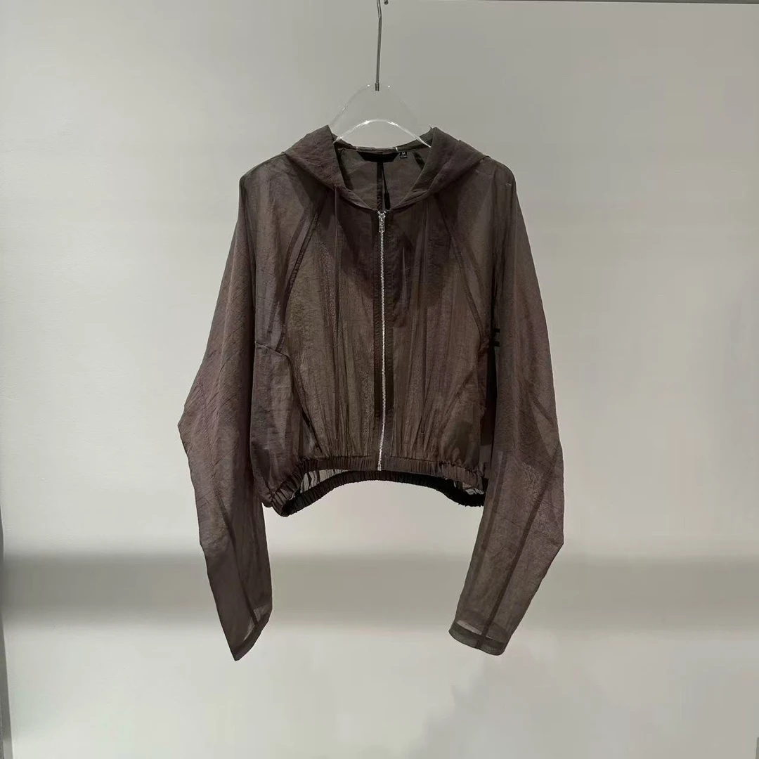 艾家新款简约长袖落肩袖连帽防晒衣1081