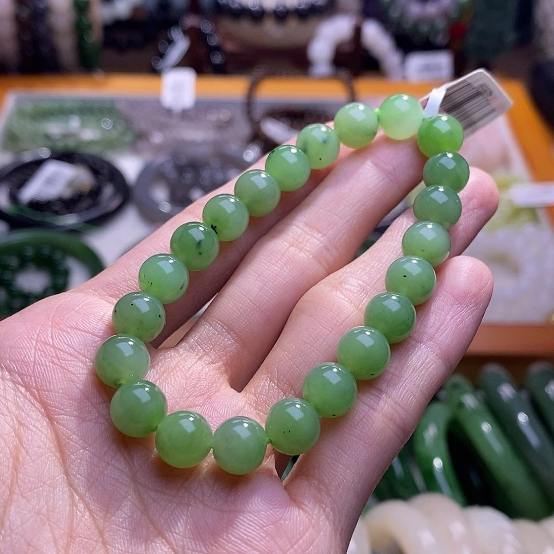 颈饰未镶嵌和田玉碧玉乌兰海手串8MM