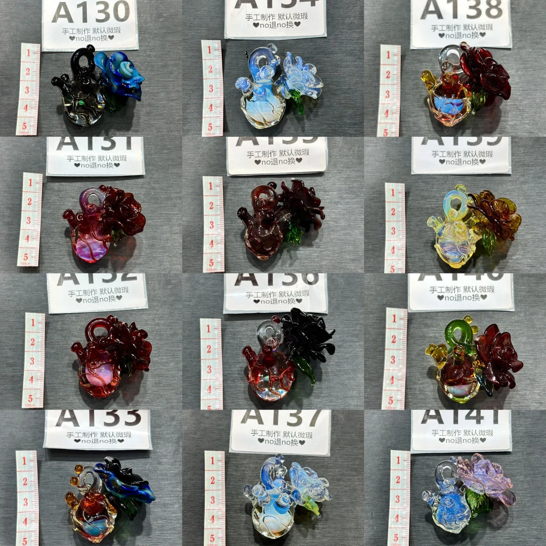 非金属玻璃吊坠 灯工玻璃挂件 心脏/月亮