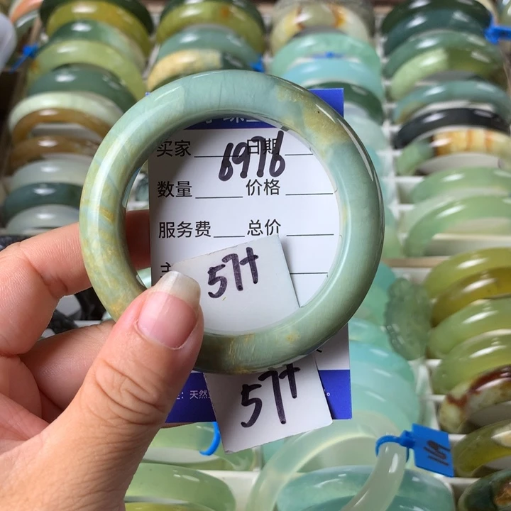 未镶嵌蛇纹石玉手镯6976