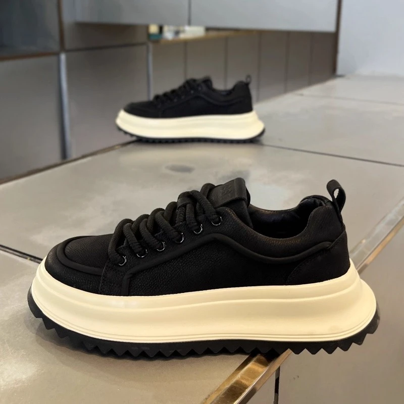 潮牌男鞋2025年秋季新款时尚百搭休闲鞋透气软底轻便内增高老爹鞋