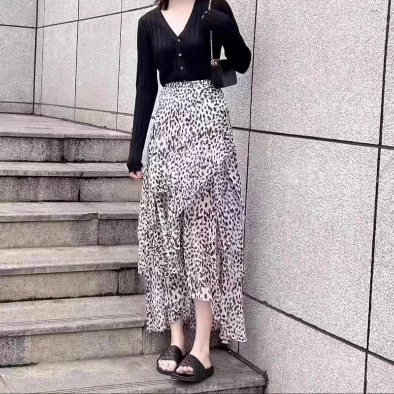 AMASS/阿玛施夏季显瘦浪漫印花不规则设计花边时尚半裙5200460