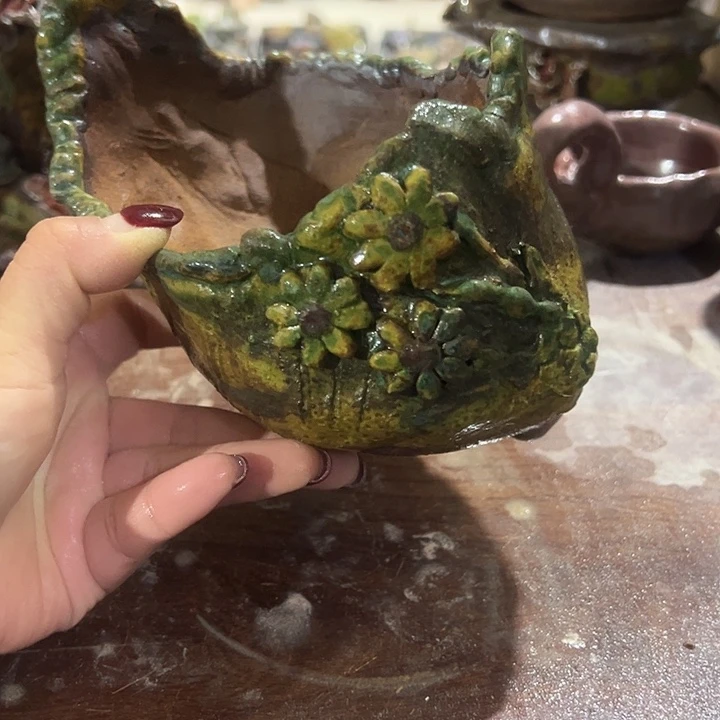 手工粗陶高温花盆
