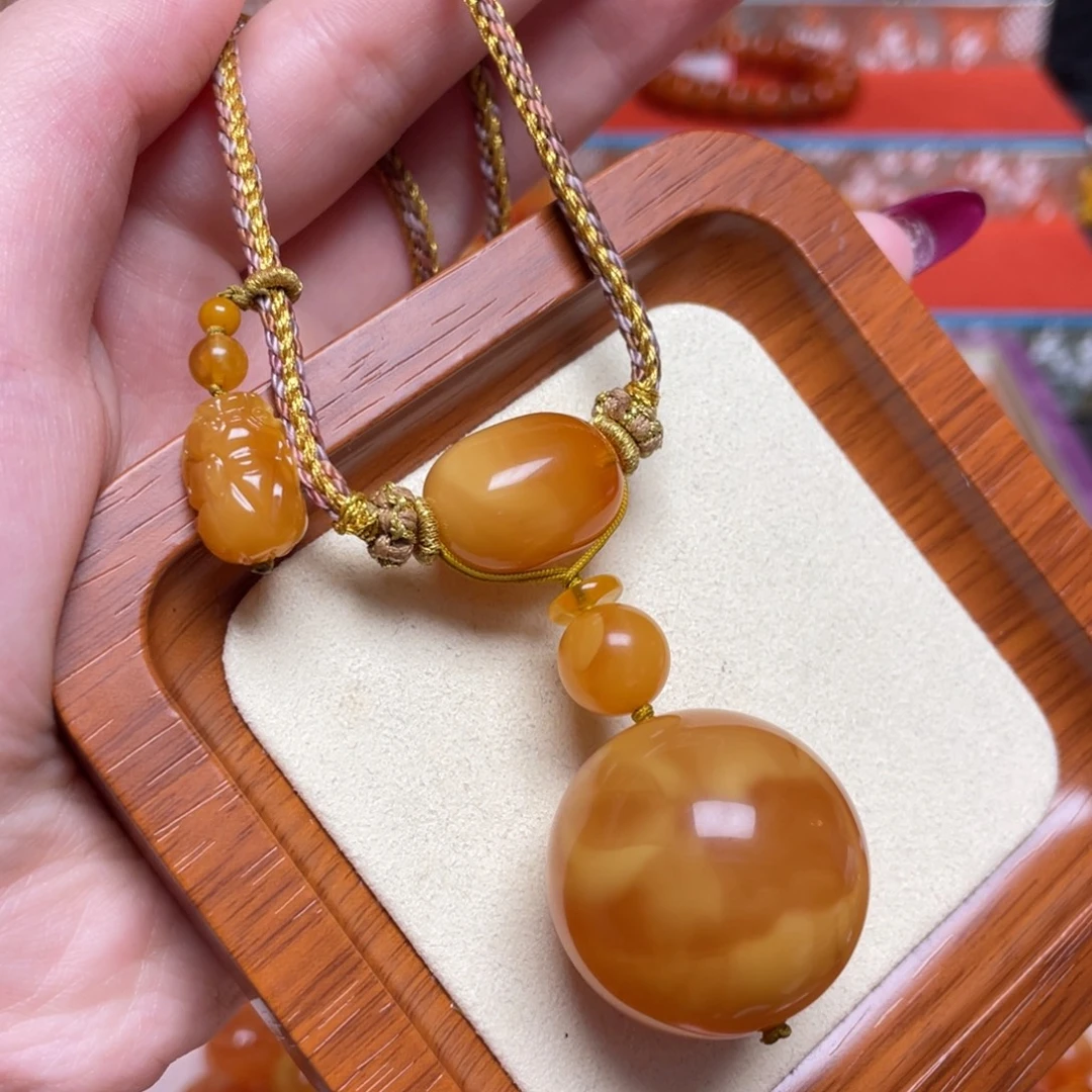 蜜蜡未镶嵌项链项链