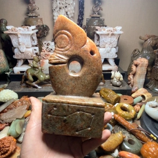 未镶嵌和田玉摆件正****帮