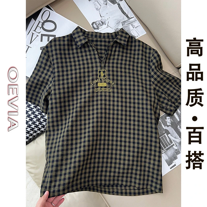 欧洲站男士短袖POLO衫拉链高级2025新款时尚百搭轻奢商务上衣男