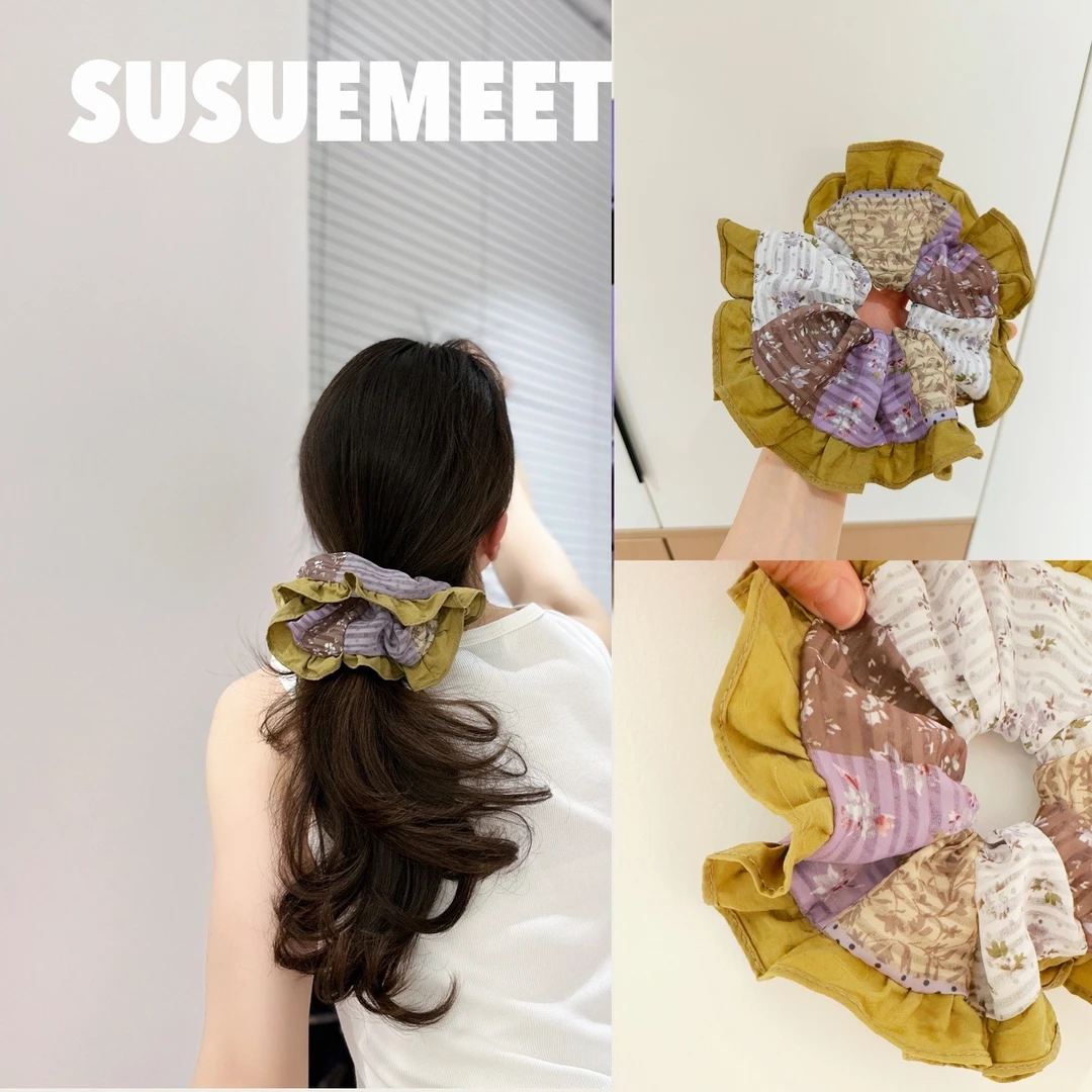 等风来等花开文艺大发圈 清新乖乖头饰手工多层发圈甜美女孩发饰