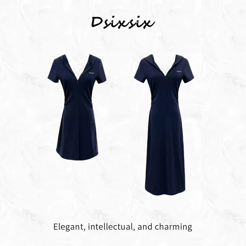 Cherry She【闲暇时光】夏季新款气质修身显瘦连衣裙休闲百搭长裙子