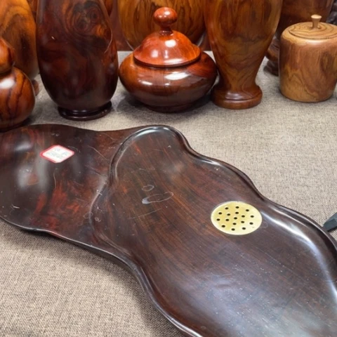 交趾黄檀（大红酸枝）茶盘