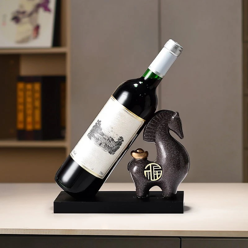 轻奢马到成功葡萄红酒架福马摆件客厅酒柜乔迁新居布置装饰用礼品