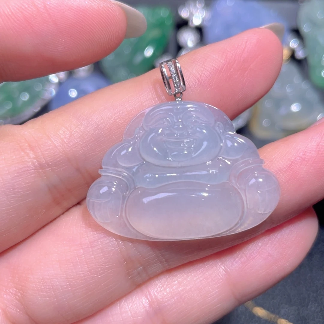 颈饰18K金镶嵌翡翠翡翠