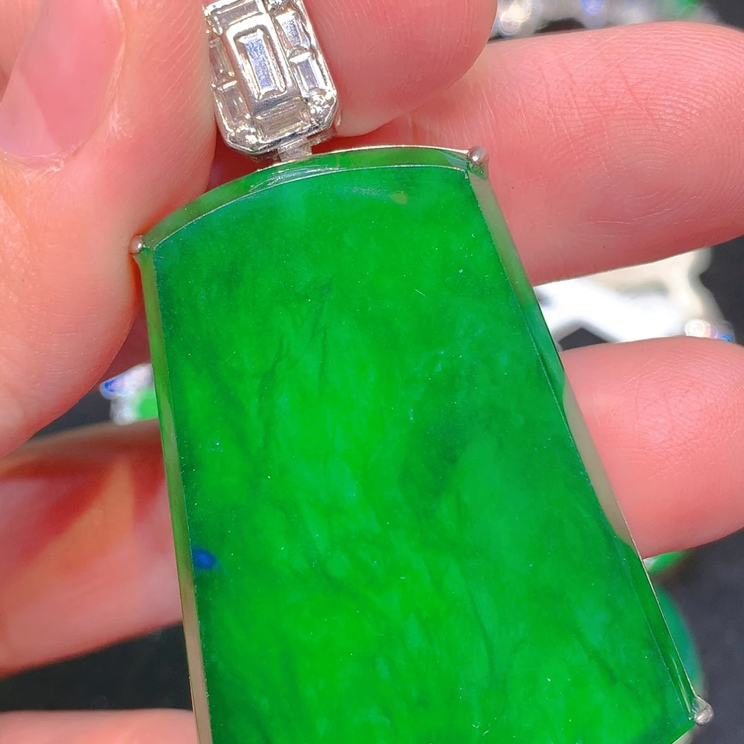 吊坠(不含链)银S925镶嵌翡翠翡翠