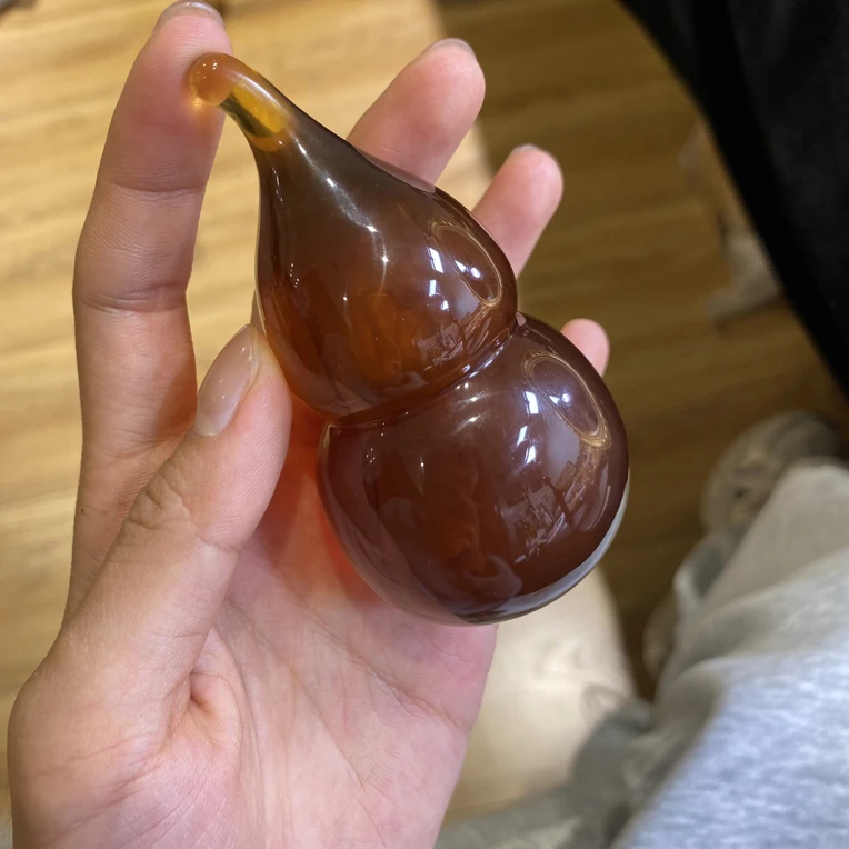 蓉百万珠宝【天然缅甸琥珀金棕红葫芦（74.5克）】