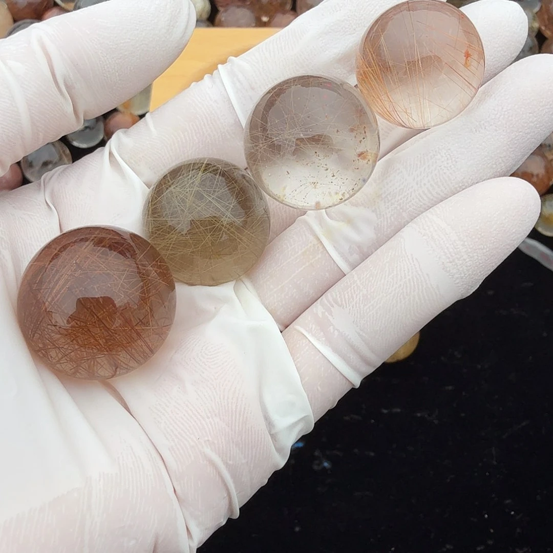 水晶珠宝半成品未镶嵌清**月发晶定制不退换