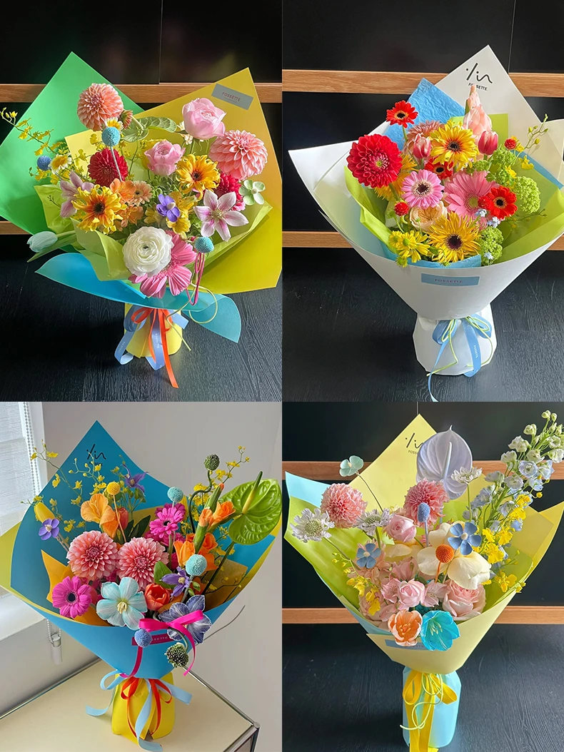 花野彩色加厚造型纸牛皮纸易塑性艺术纸纯色花艺包装资材包装纸