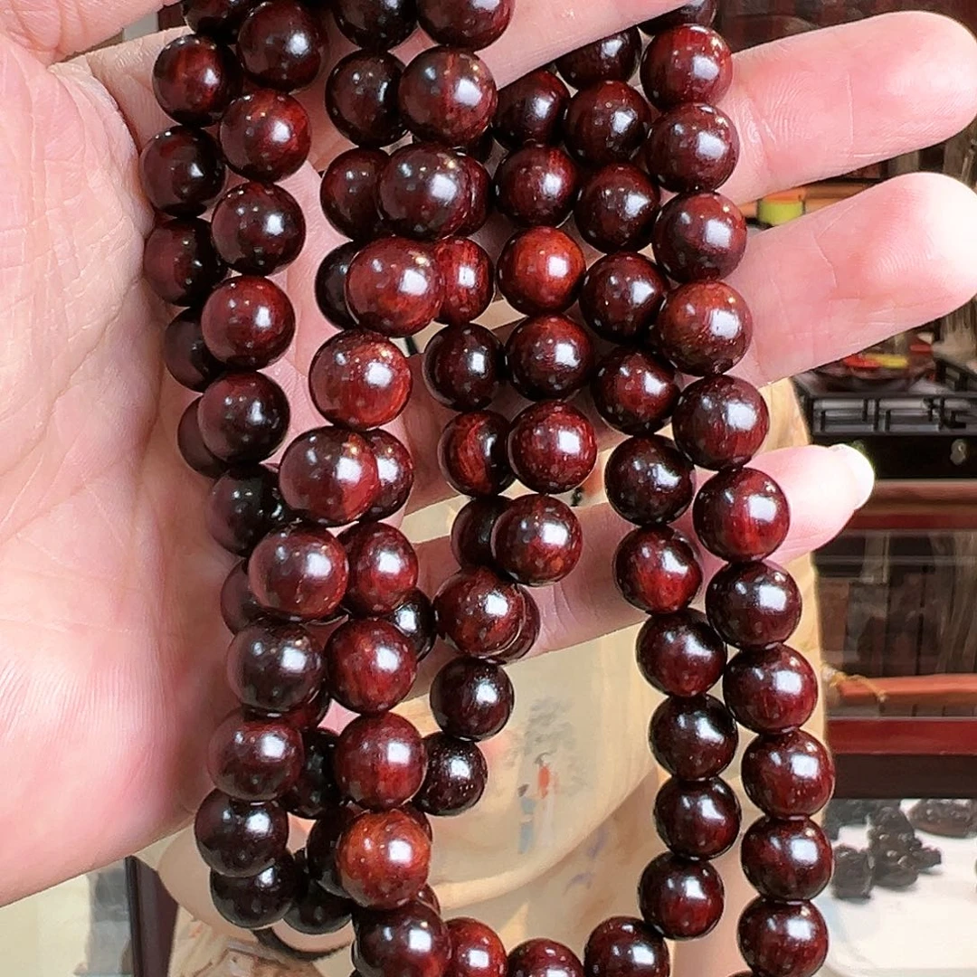 小叶紫檀手串/手链1.0×108泥料多圈