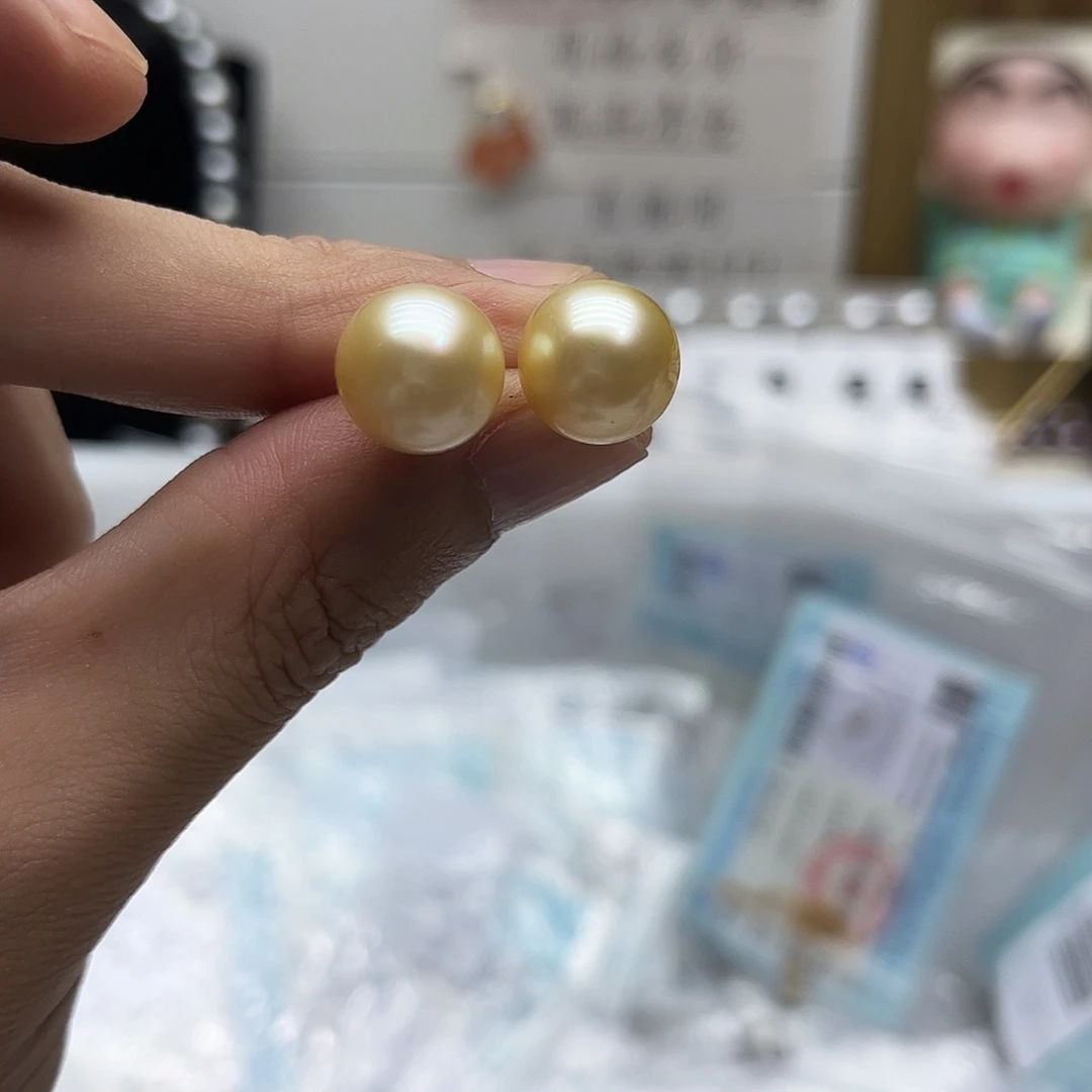 银S925镶嵌耳饰海水珍珠