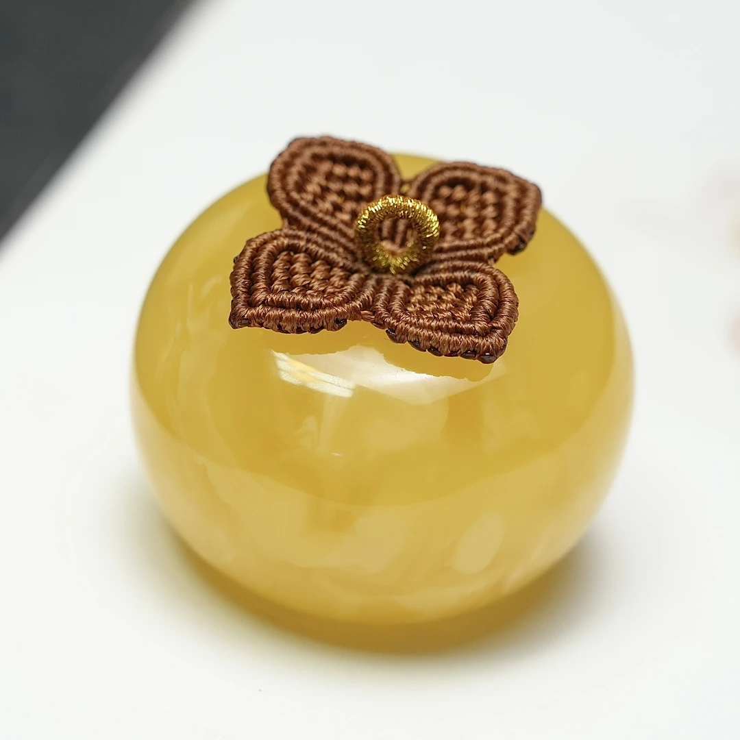 蜜蜡柿子柿柿如意平安扣吊坠天然无优化焦皮料橘黄满蜡妖花男女款