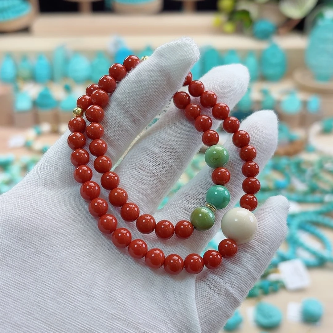 绿松石18K金镶嵌珠宝奇石