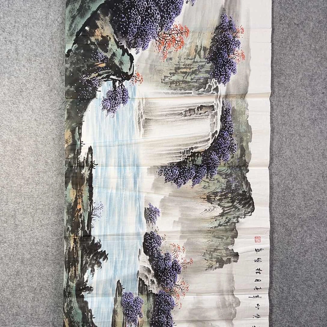 国画524 花鸟在树丛的顶端鸣叫叫声响