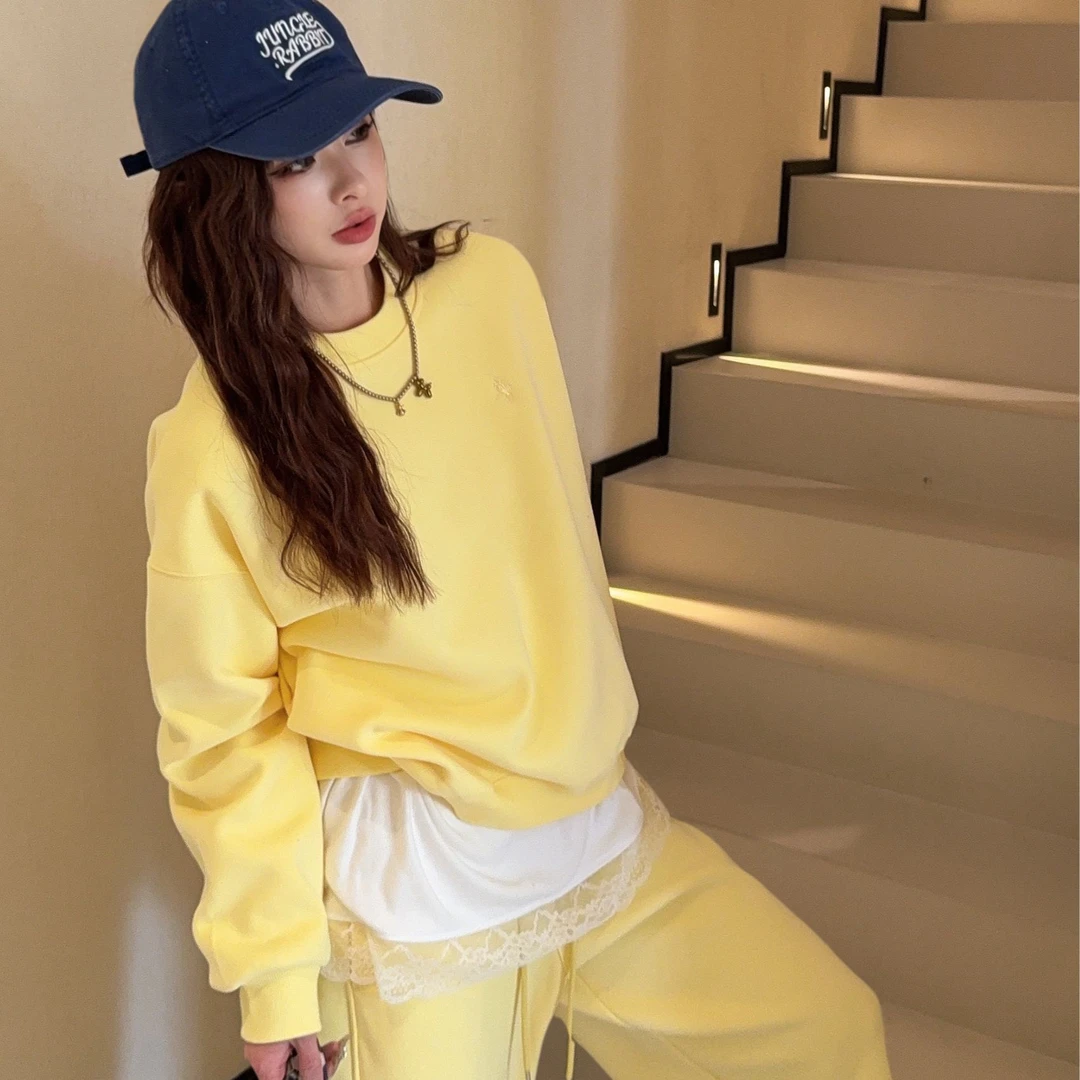 【attitude系列春节新款】圆领卫衣长袖休闲百搭加厚ins韩版冬7237