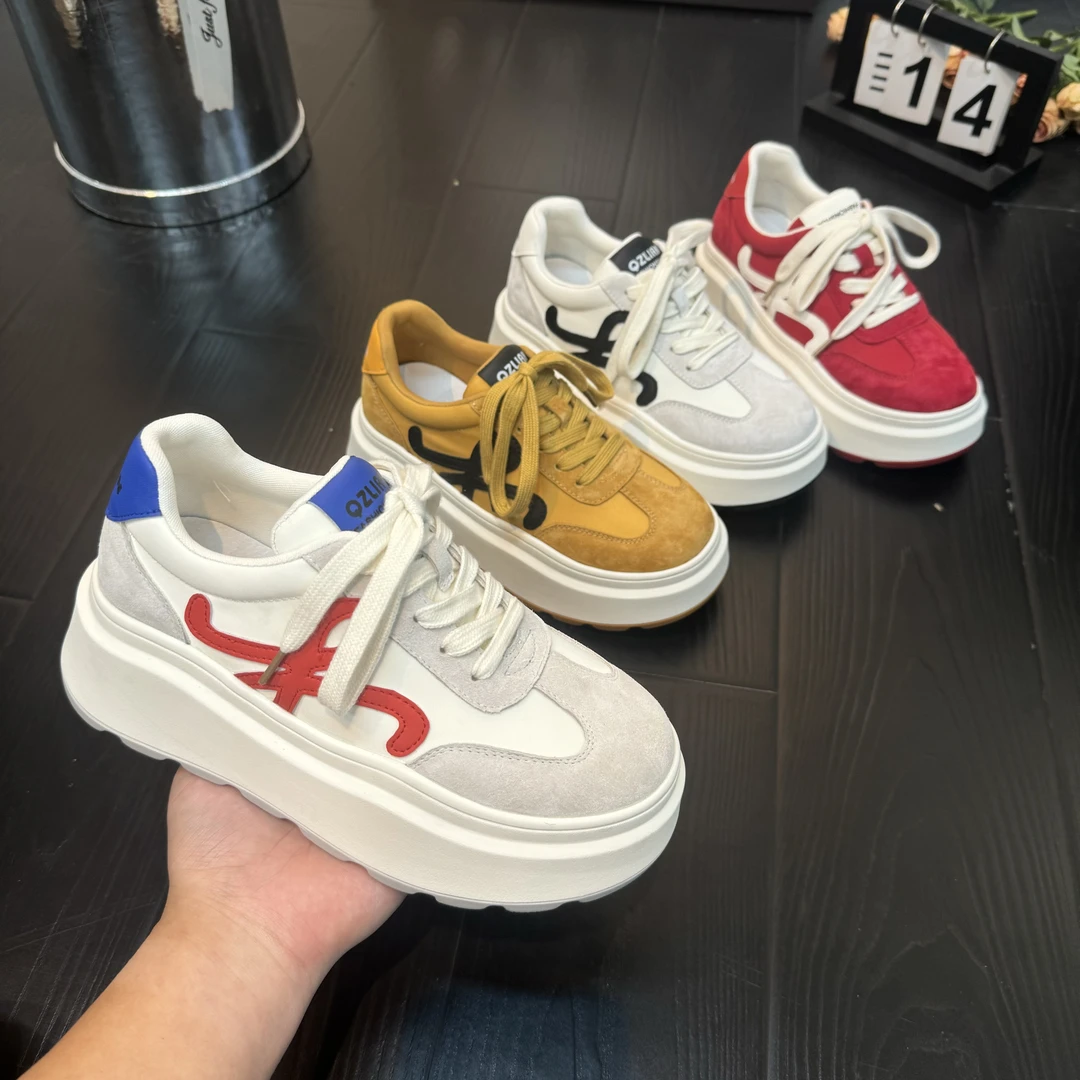 千之恋L欧若风增高5CM2025春季新款休闲时尚百搭厚底气质女鞋5677