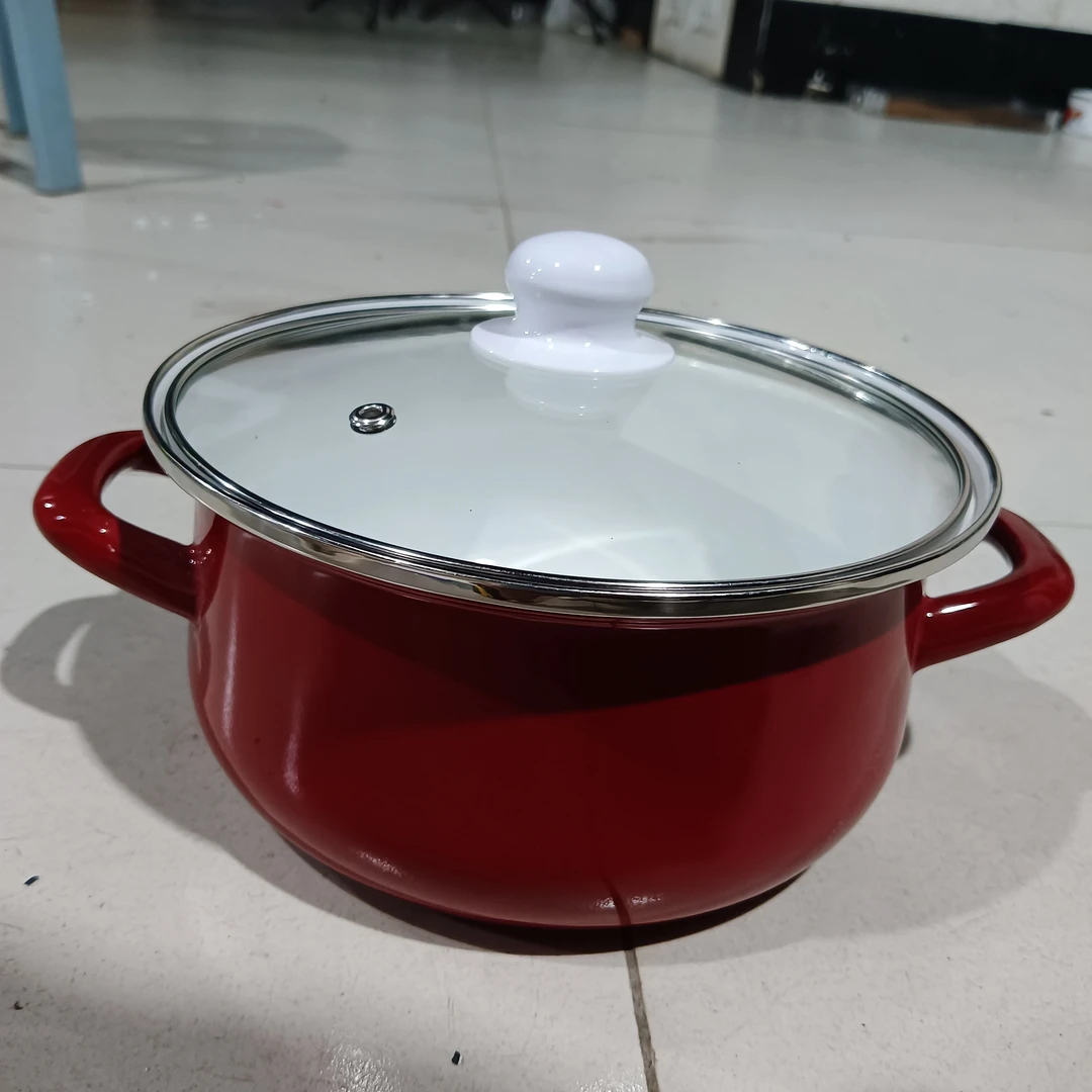 20口径新搪瓷纯红锅瑕疵处理随机发