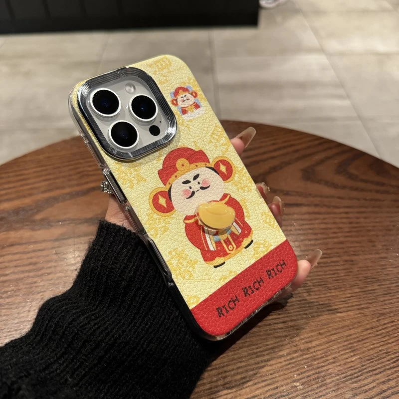 适用iPhone16ProMax手机壳新年款立体元宝财神爷苹果15/14/13创意