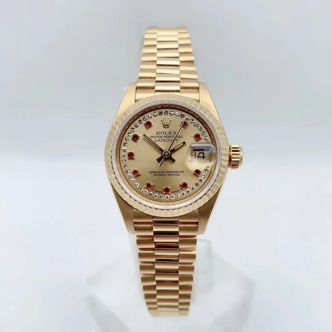 99新 Rolex/劳力士 日志69178红宝石原镶钻26表径单表