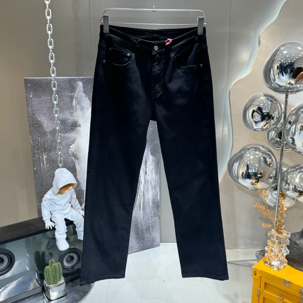 高端美式高街宽松直筒牛仔裤子男春季轻奢简约百搭质感拖地长裤