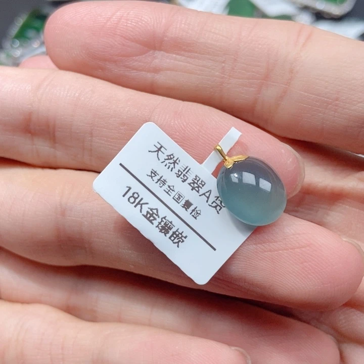翡翠银S925镶嵌吊坠(不含链)
