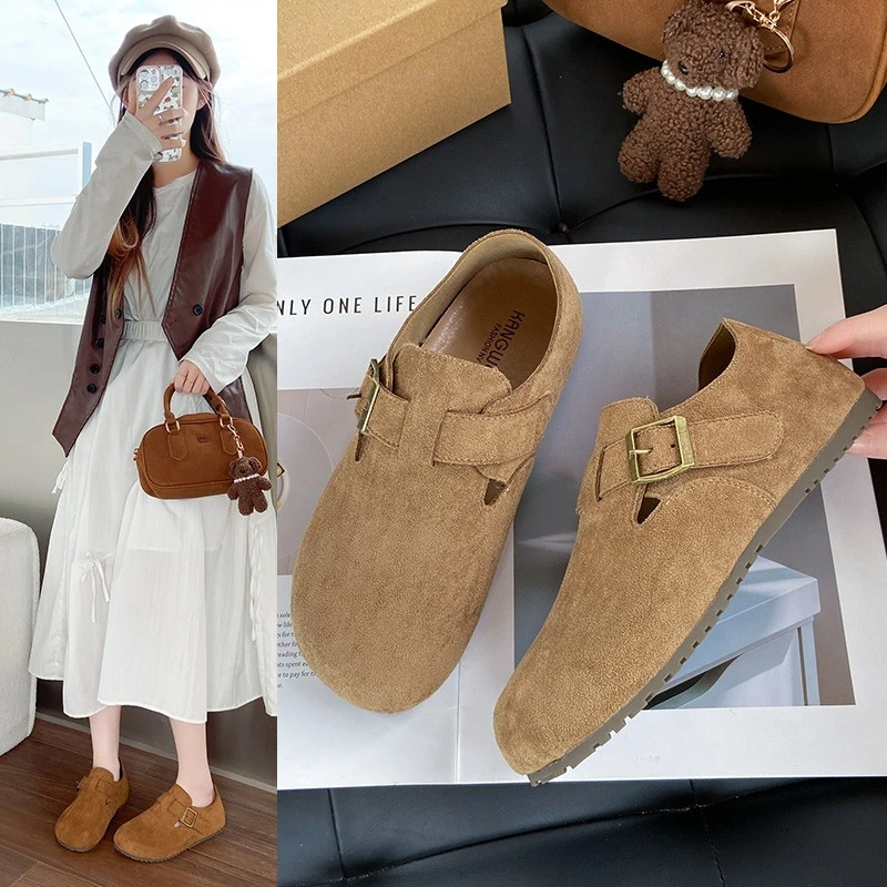 【欧阳】复古全包内增高勃肯鞋女2025年秋季一脚蹬丑萌日系博肯单鞋