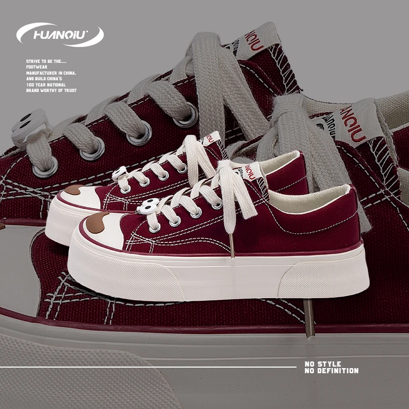 HUANQIU/环球百搭轻便可爱帆布鞋女鞋2025夏季新款透气低帮休闲鞋