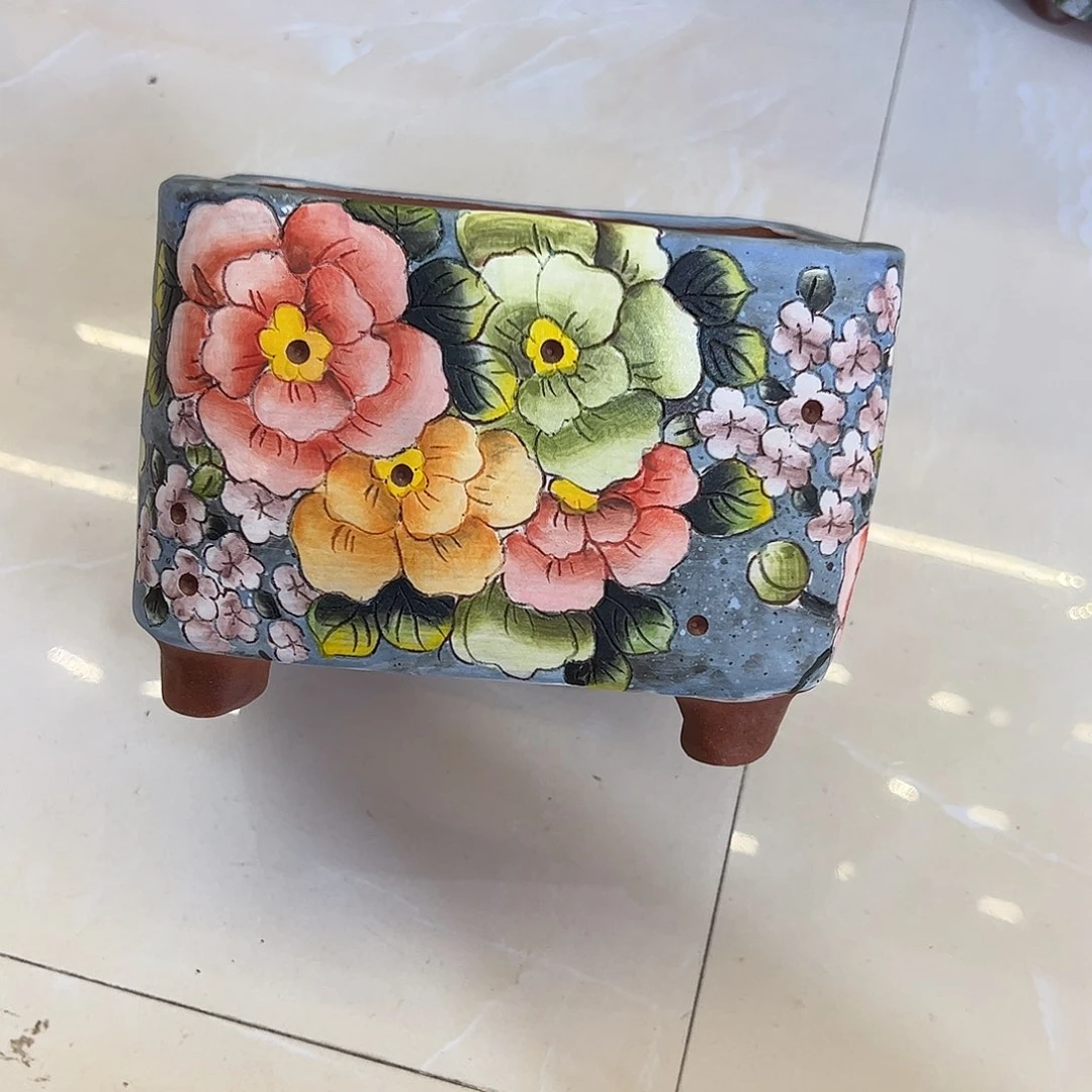 景德镇陶瓷花盆口14*11高11