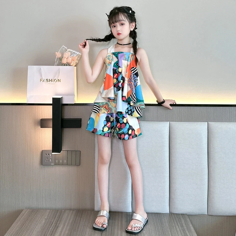 女童夏装2025新款波西米亚套装夏季薄款吊带儿童沙滩度假风两件套